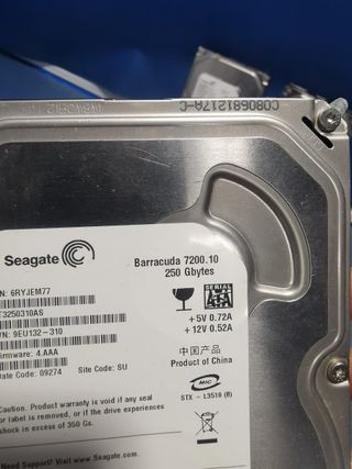 Lote 3 discos duros internos SEAGATE 500, 250 y 80 GB