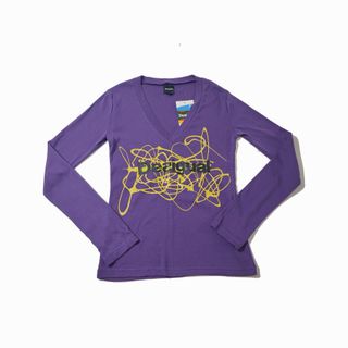 Desigual/ Camiseta morada estampada manga larga M