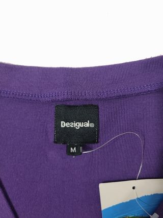 Desigual/ Camiseta morada estampada manga larga M