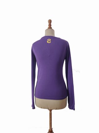 Desigual/ Camiseta morada estampada manga larga M