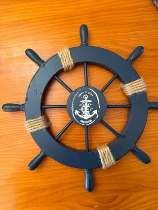 Lote Decoración Náutica: Faro, Barco,Rueda y Reloj