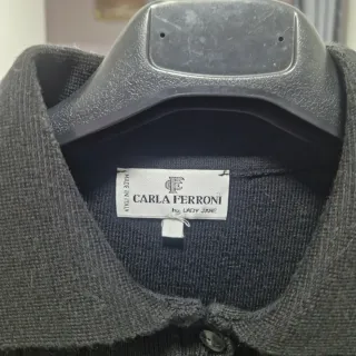 Cardigan Carla Ferroni nero con ricami