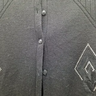 Cardigan Carla Ferroni nero con ricami