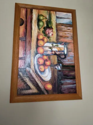 Cuadro bodegón frutas y jarra