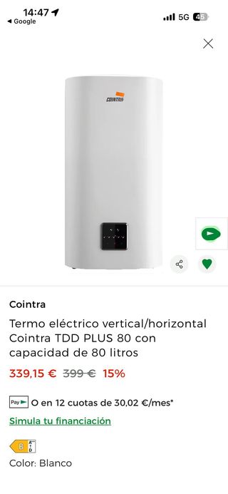 Termo eléctrico Cointra