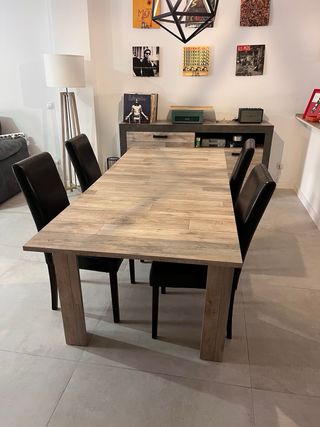 Juego de 4 sillas de comedor de piel