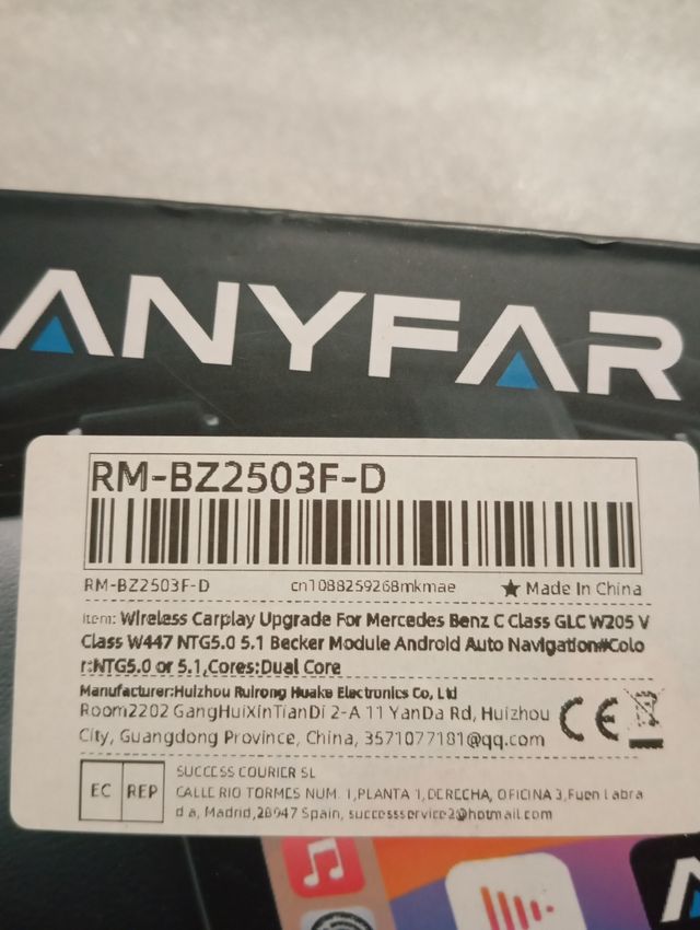 Carplay Anyfar Mercedes RM-BZ2503F