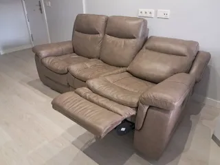 Sofá reclinable 3 plazas piel