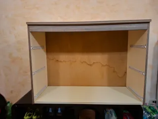 Cassettiera 3 cassetti legno e beige