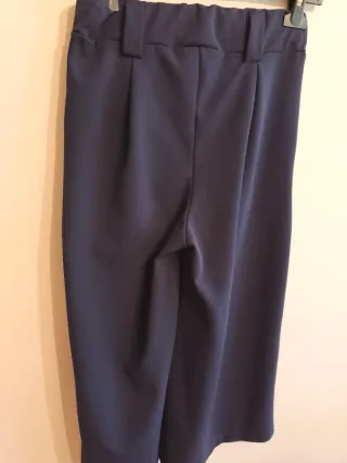 Pantalón ancho azul oscuro moda italiana