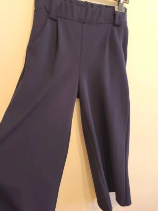 Pantalón ancho azul oscuro moda italiana
