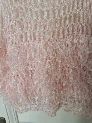 Top fiesta lentejuelas hojas verano talla S