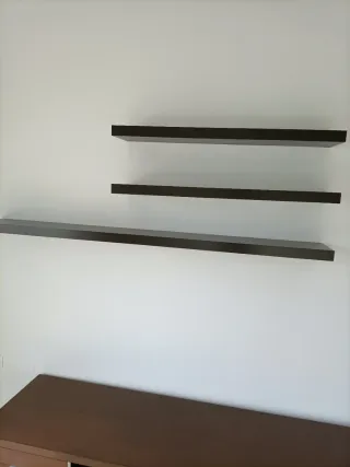 3 Baldas Flotantes Madera Oscura