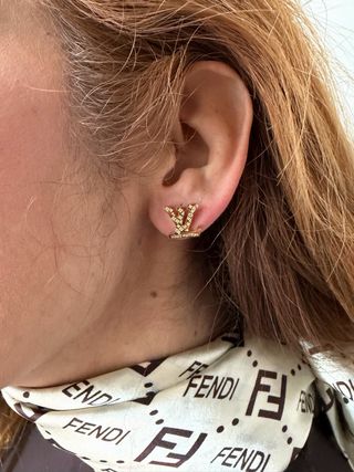 Pendientes Louis Vuitton Dorados Brillantes