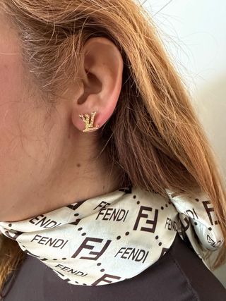 Pendientes Louis Vuitton Dorados Brillantes