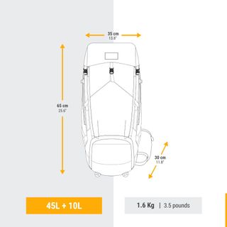 Mochila de montaña y trekking 45L+10L Mujer Forclaz MT500
