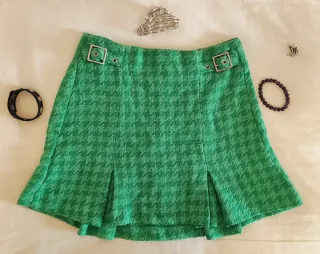 Falda corte mini verde estilo grunge/punk