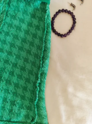 Falda corte mini verde estilo grunge/punk