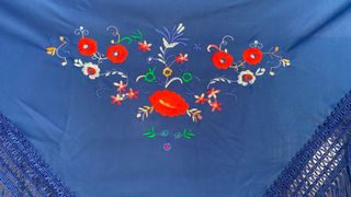 Mantón Flamenco Niña/Adolescente Azul