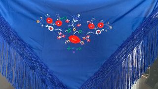 Mantón Flamenco Niña/Adolescente Azul