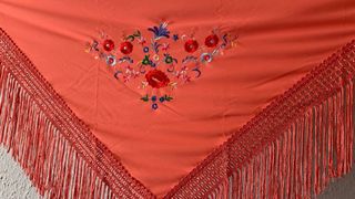 Mantón Flamenco Niña/Adolescente Multicolor coral