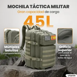 Mochila Táctica Militar 45L Molle Impermeable