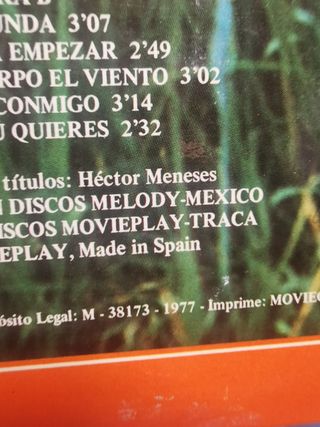 Disco, LP, vinilo - hector meneses - (spain, discos melody 1977, portada doble)