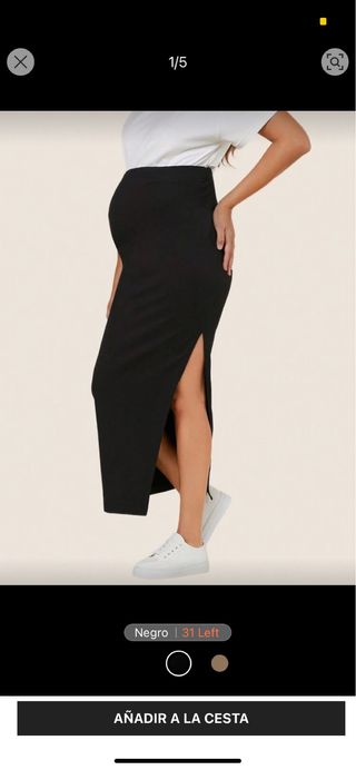Falda premamá tubo negra talla única