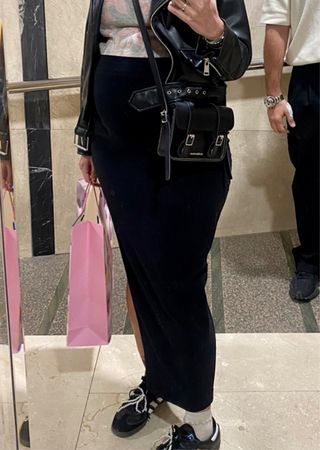 Falda premamá tubo negra talla única