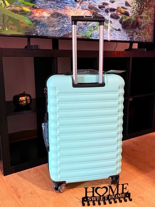 Maleta de viaje mediana color verde azulado