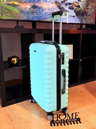 Maleta de viaje mediana color verde azulado