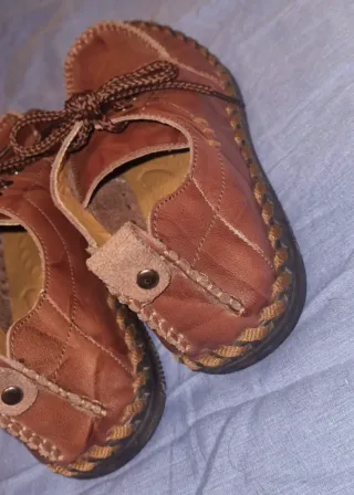 Mocasines Marrones Cordones T.39