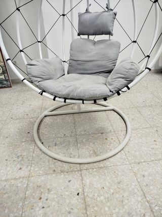 Silla Colgante Con Soporte Blanco de exterior