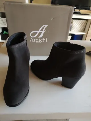 Botines ante mujer negros/grises