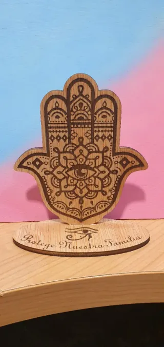 Mano de Fátima Hamsa Madera Decorativa