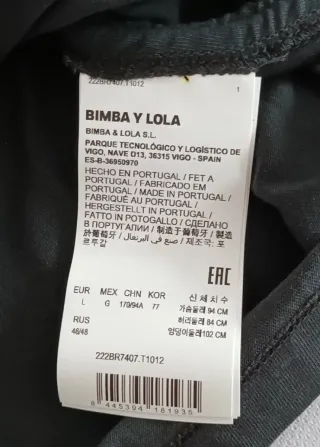 Camiseta Bimba y Lola Negra Talla L