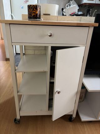 Carrito auxiliar cocina blanco