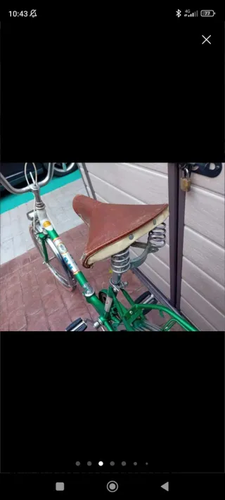 Bicicleta b.h. verde plegable antigua