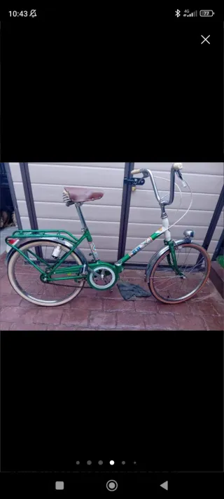 Bicicleta b.h. verde plegable antigua