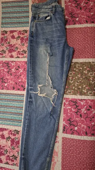 Pantalón vaquero Denim azul desgastado