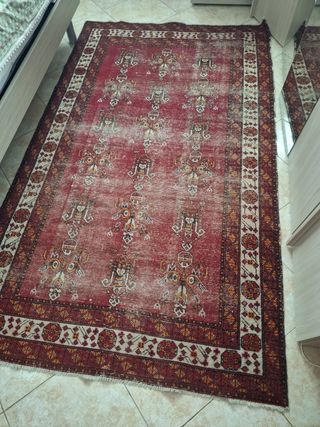 Tappeto vintage lana rosso