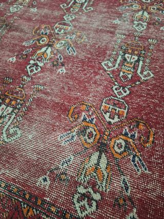 Tappeto vintage lana rosso