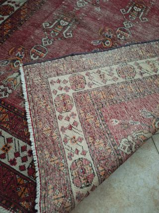 Tappeto vintage lana rosso