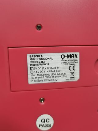 bascula multifuncional Q-MAX model 3452 nueva color rosa/rojo