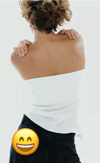 Top palabra de honor Zara con pedrería