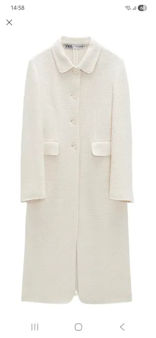 Abrigo entretiempo Zara Texturizado Beige