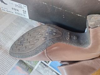 Botines piel marrón tacón alto