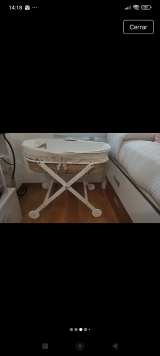 Moisés mimbre con osito