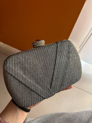Pochette Divas argento con strass