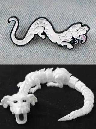 Dragón Falkor Historia Interminable  Figura + pin